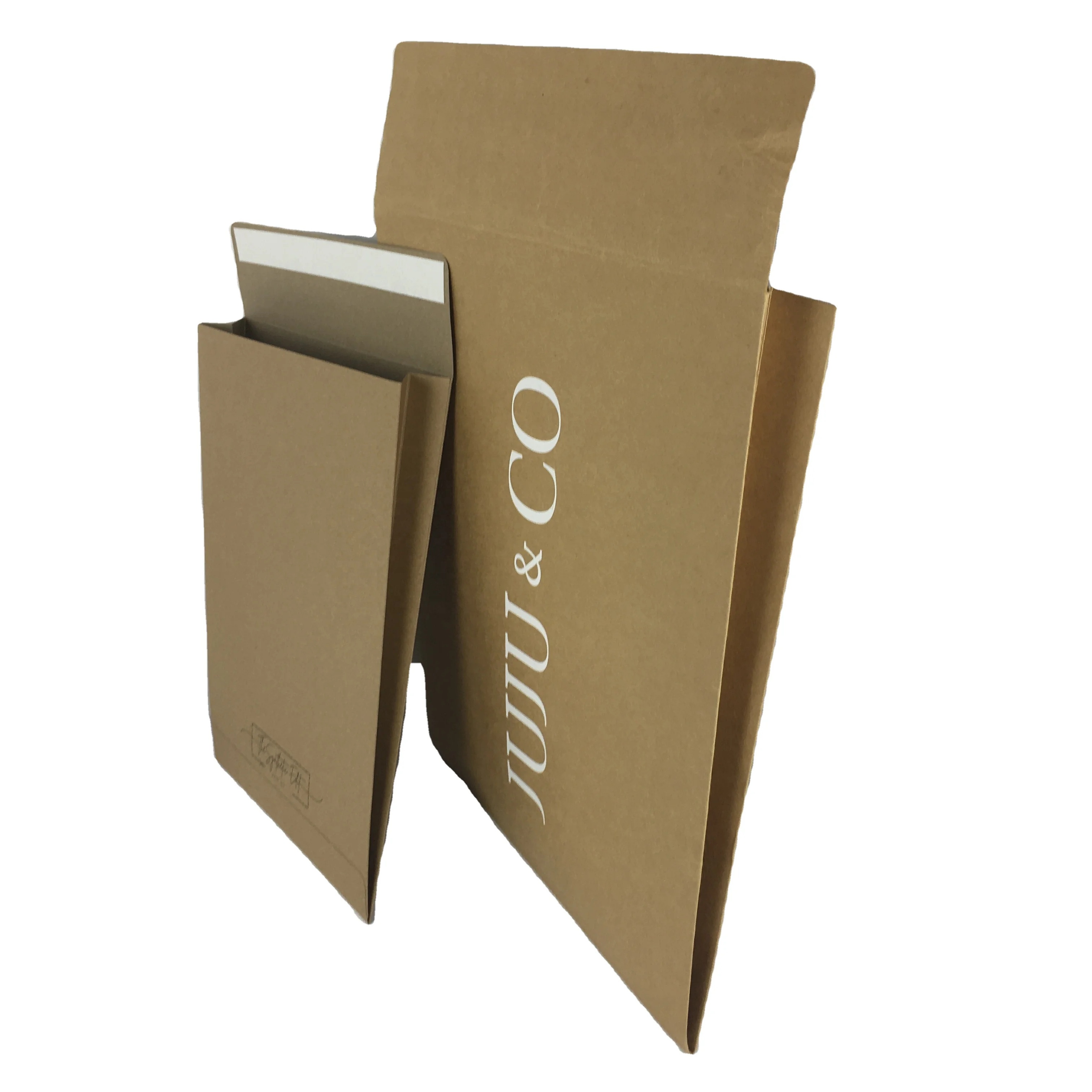 Custom Biodegradable Kraft Postal Gusseted Expansion Envelope Bag Mailers Shipping Mailing Bags For Shoes Clothes Underwear