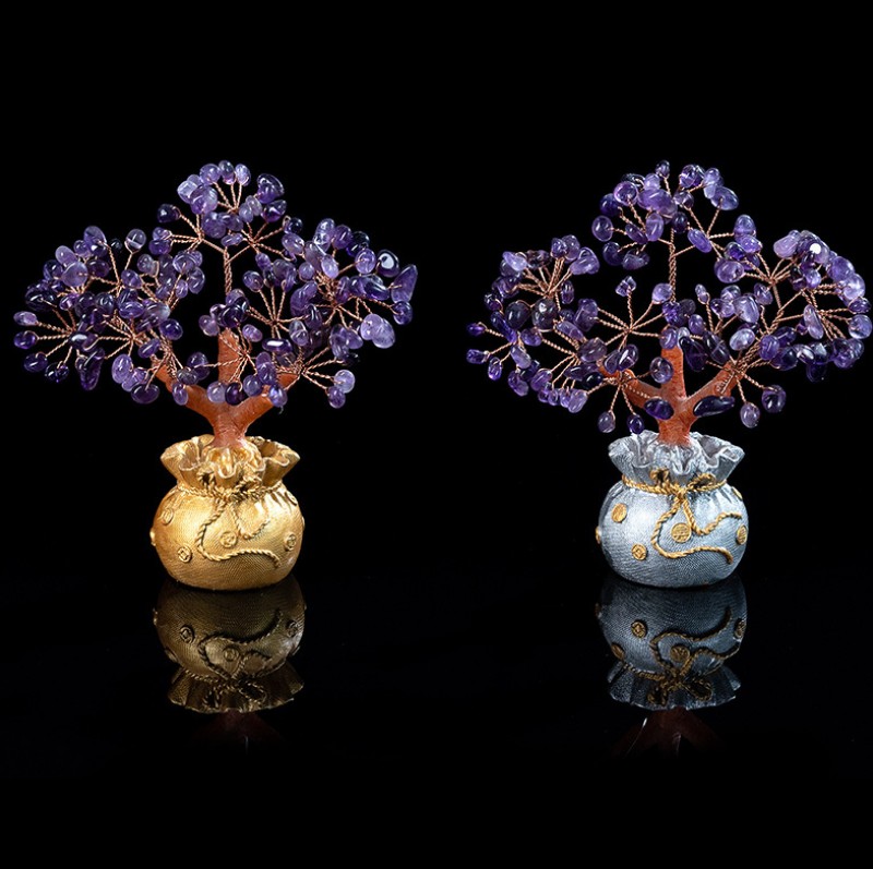 Natural crystal Tree Home Decoration Lucky Fortune Money Tree for Gift Home Decoration Feng Shui