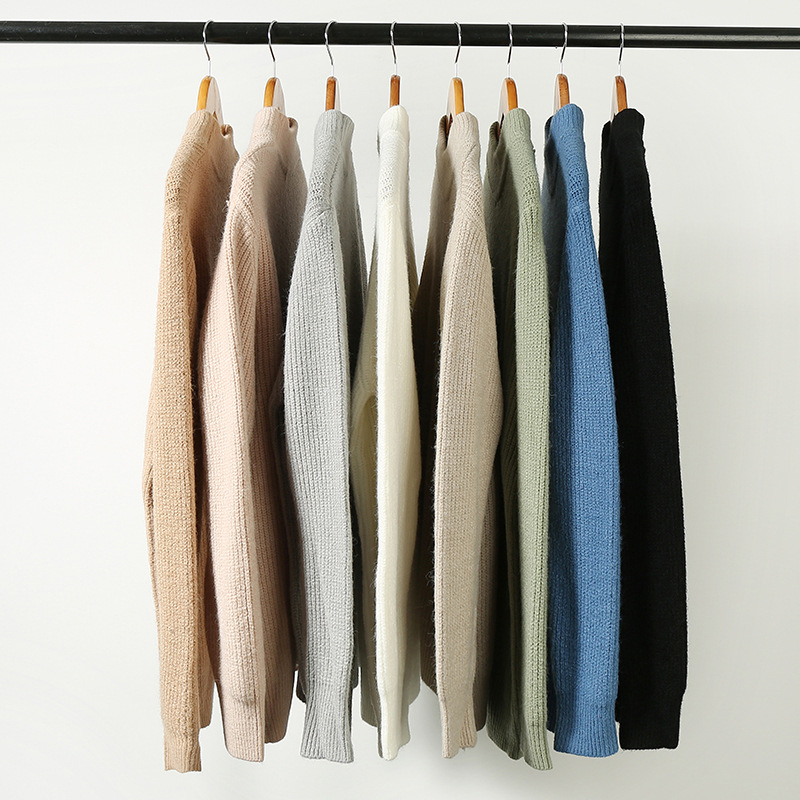 Autumn And Winter Half Turtleneck Long Sleeve Sweater Mens Pullover Loose Knit Sweater Men's Sweaters