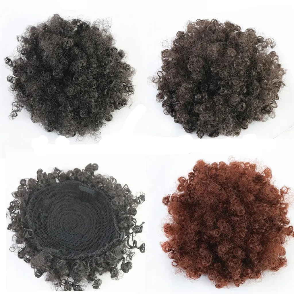Afro Puff Synthetic Hair Bun Chignon Hairpiece Drawstring Ponytail Kinky Curly Chignon For Black Women