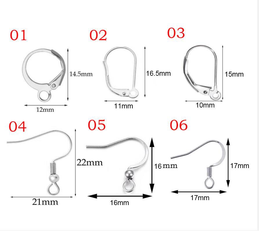 50pcs Stainless Steel Jewelry French Earring Hooks Clasps For DIY Jewelry Making