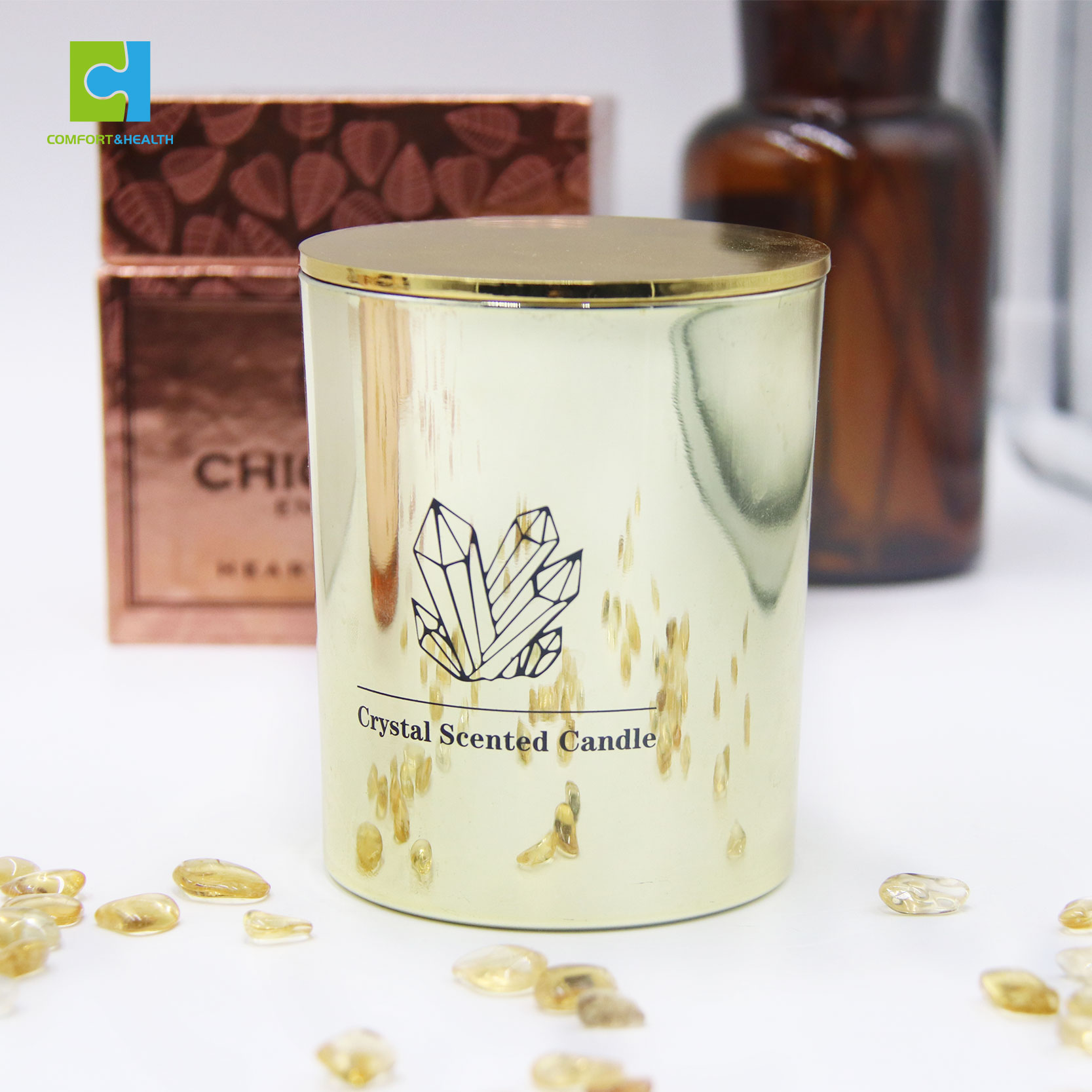 Factory Price Low MOQ OEM Custom Label Hand Made Wedding Christmas Colored Candle Glass Jar Candle Holder Weddings