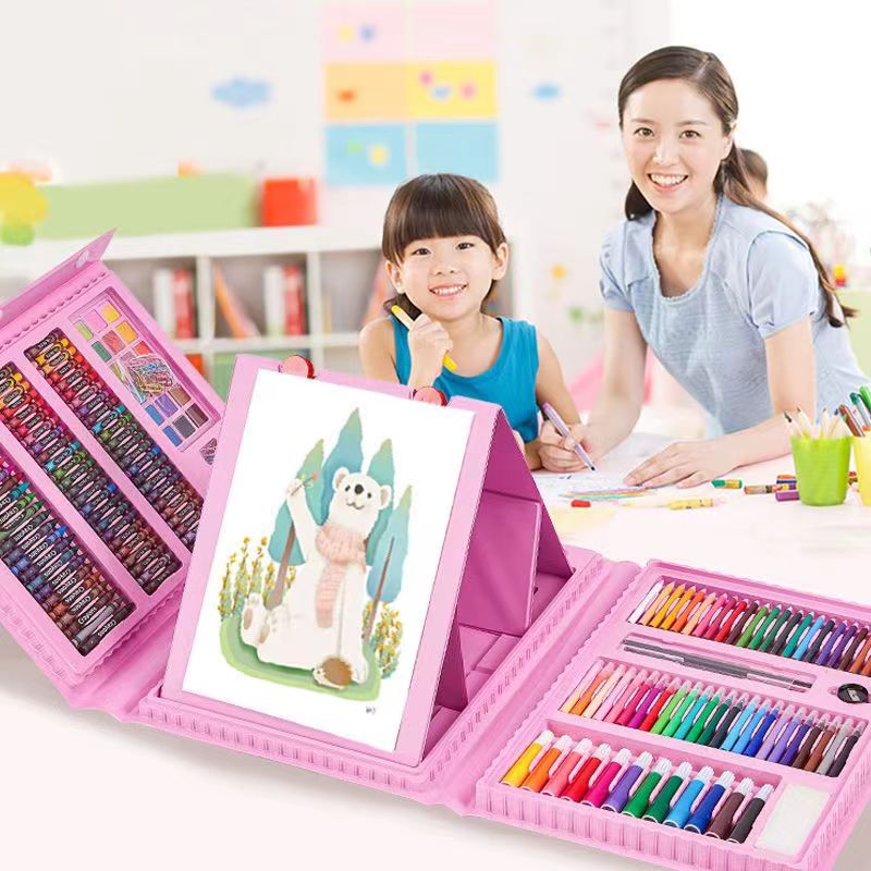 High Quality Multicolor 208 Colors Painting Tool Children Use Plastic Packing With Colorful Pencil Crayon