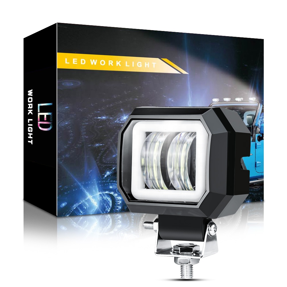 DXZ DC12V-24V 20 Вт 3 дюймов 7D водонепроницаемый квадратный светодиодный светильник в виде ангельских глаз свет бар пятно света мотоцикла внедорожнике лодка светодиодный свет работы