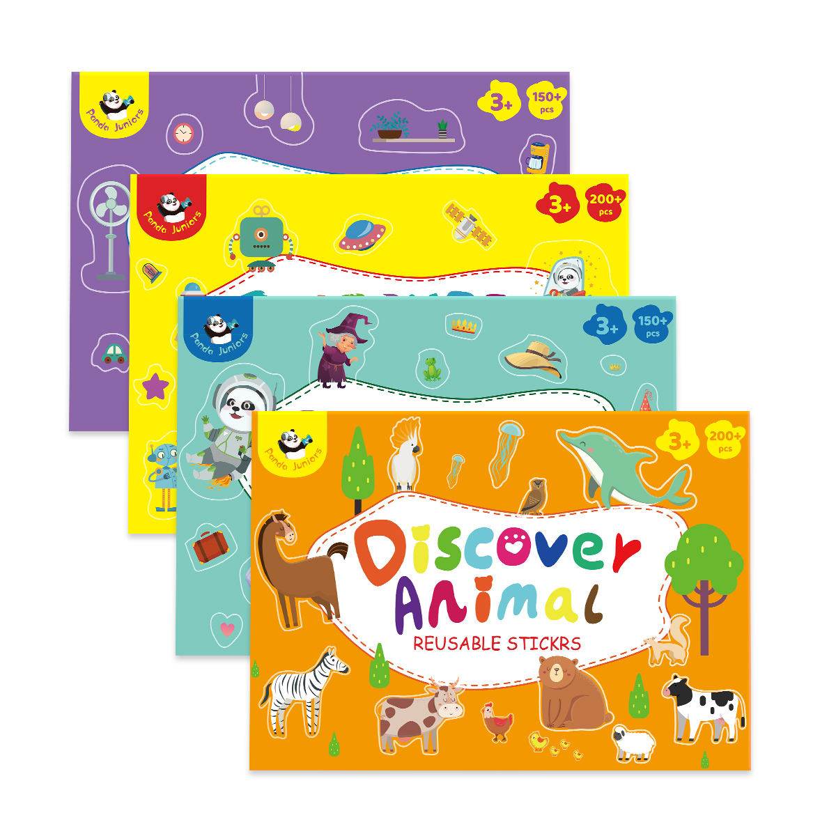 Panda Juniors PJ013 Custom Activity Reusable Animals Sticker Book Kids Toys Educational Learning Toys