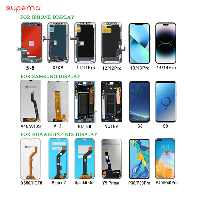 Модель мобильного телефона LCDs разных марок для Iphone Samsung Huawei сенсорный экран Замена Полный дисплей Панель Pantalla