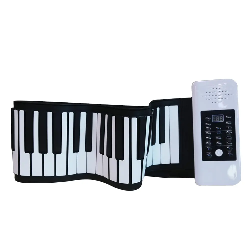 E-Portable 61 Keys Hand Roll Piano Folding Soft Electron Organ Electronic Piano Roll up piano