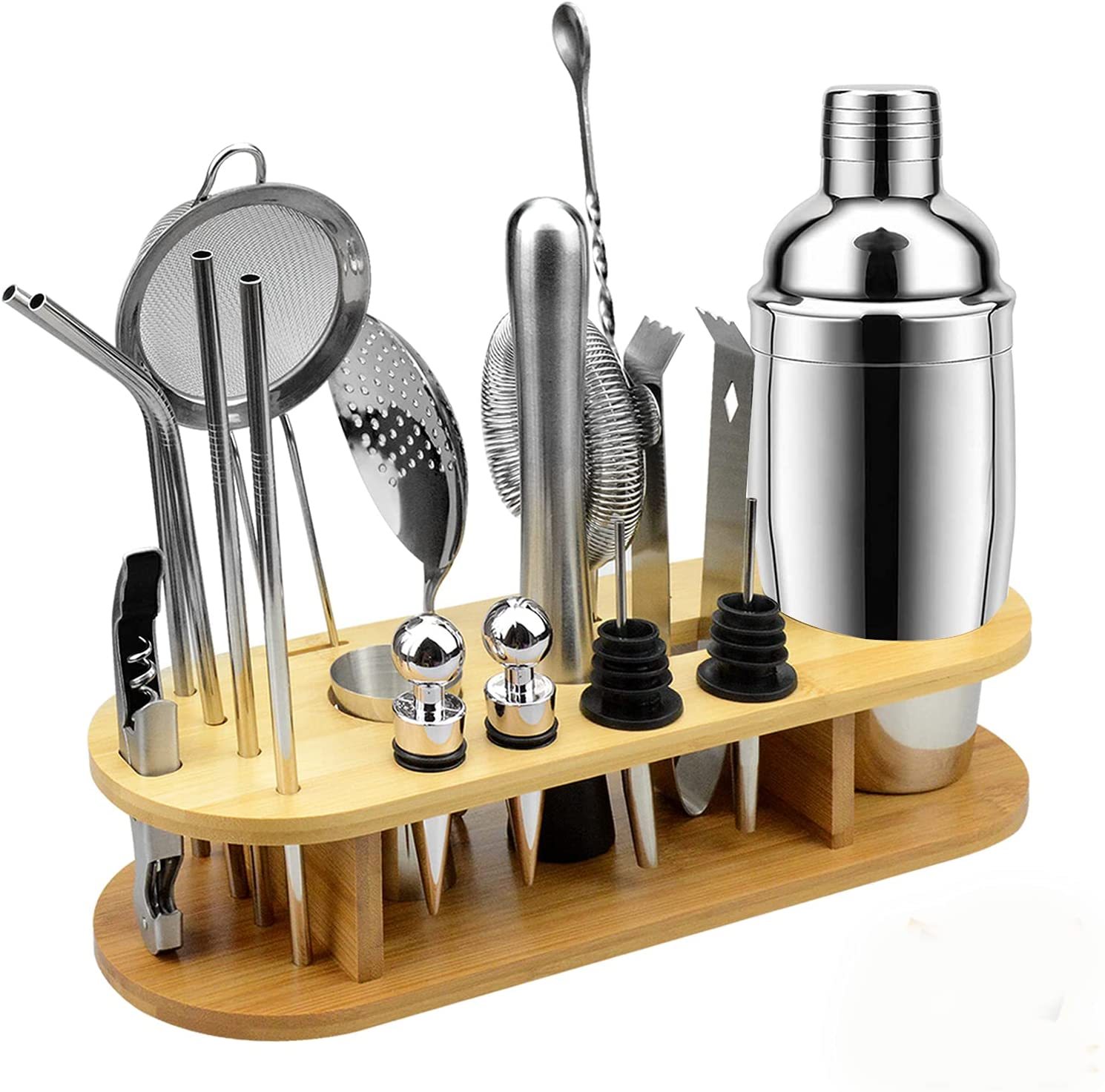 Professional Stainless Steel bar Tool Set Bartending Kit Cocktail Shaker Set