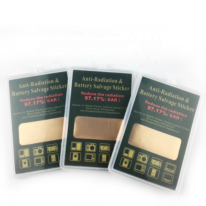 Wholesale square shape 24K gold bio scalar quantum anti radiation sticker shield for phone EMF EMR protection .OEM Logo .