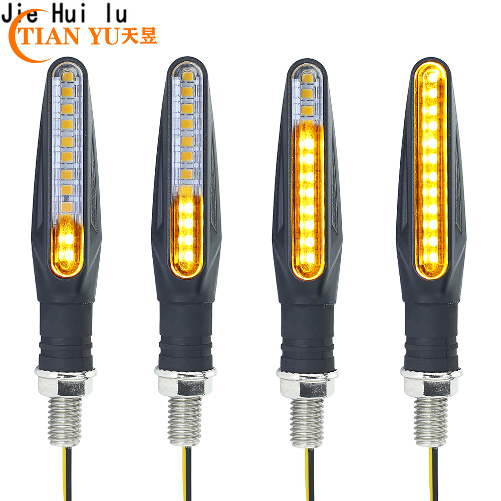 1 пара светодиодных мотоциклетных поворотников, 12 SMD, задний фонарь, поток воды, поворотник IP68, гибкие мотоциклетные мигающие огни