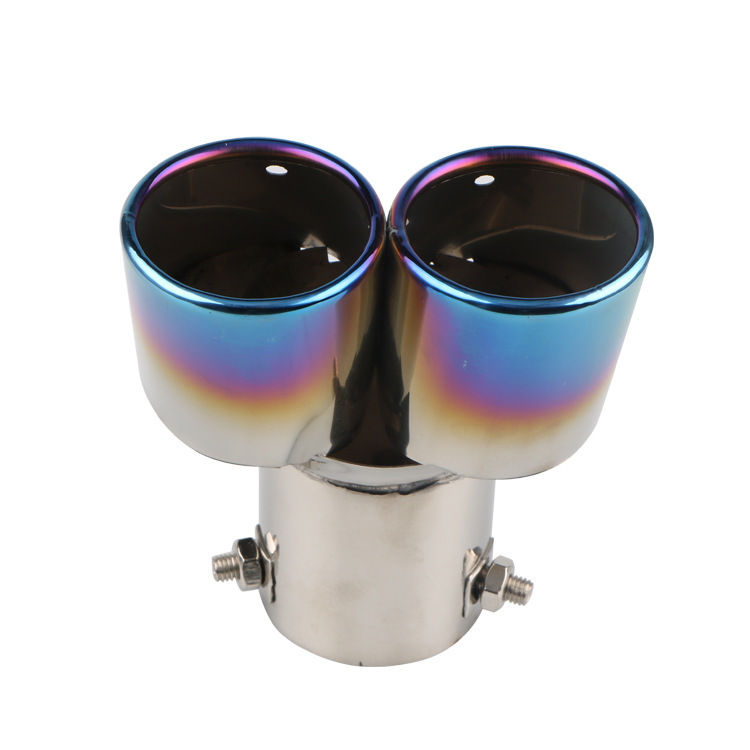 Cool car universal model dual pipe exhaust muffler stainless steel exhaust pipe modification