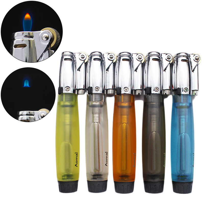 Creative mini fixed fire gas lighter refillable cigarette butane lighter smoking accessories