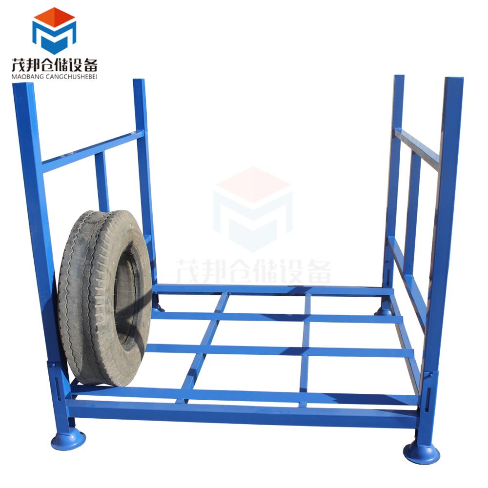 Low Price Automobile Tire Display Rack safety stackable racking wire mesh pallet cage