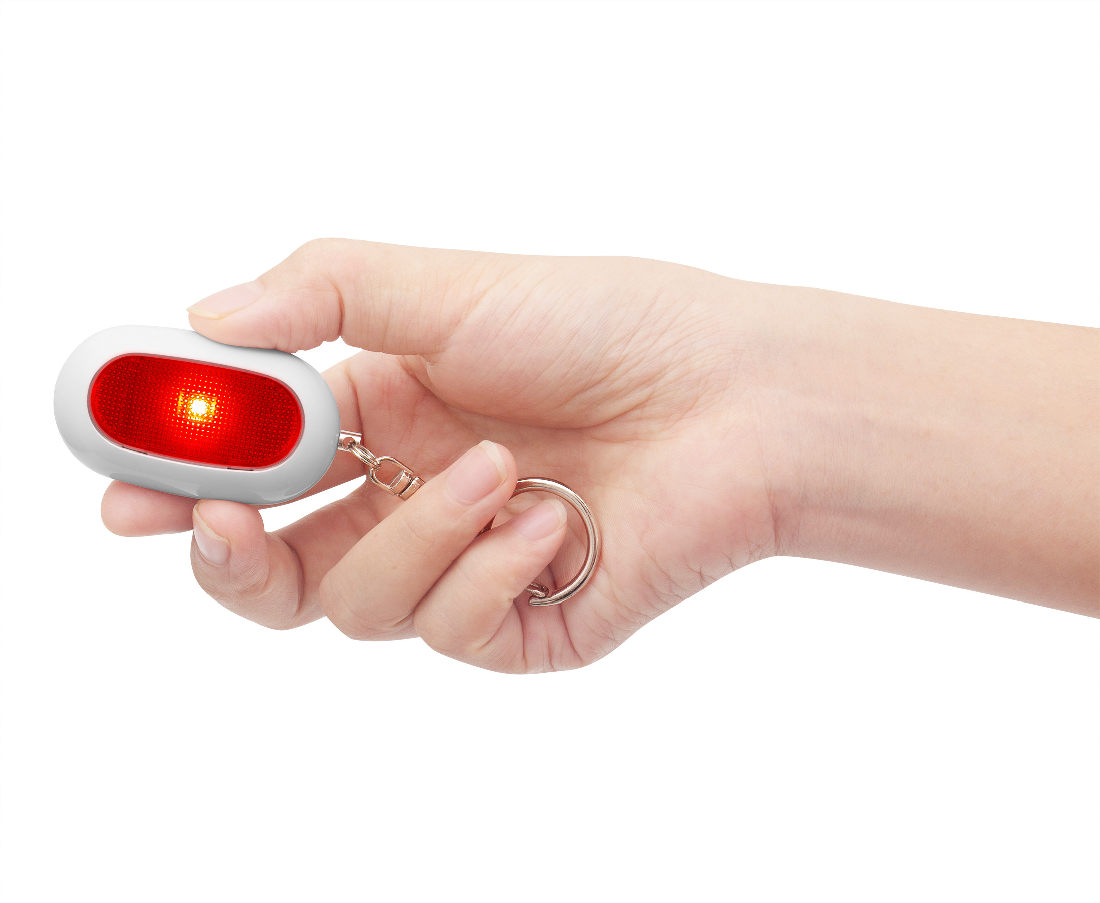 New design personal security alarm keychain with warning light high decibel personal self defense alarm