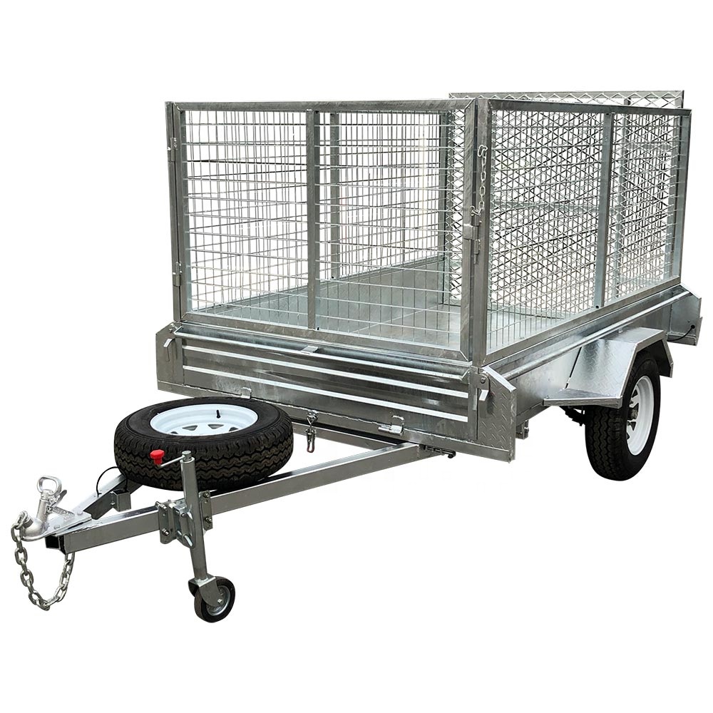 8 x 4 Premium MANUAL GALVANISED BOX TRAILER WITH 600MM MESH CAGE 1500KG HEAVY DUTY