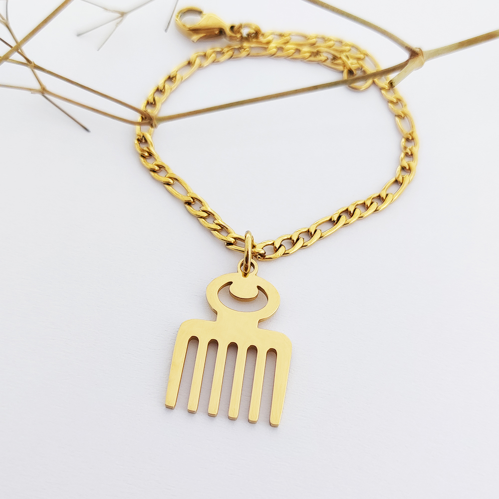 Adinkra Gye Nyame Charm Bracelet Stainless Steel Jewelry African Ghana Ethnic Symbol Necklaces Joyas De Acero Inoxidable