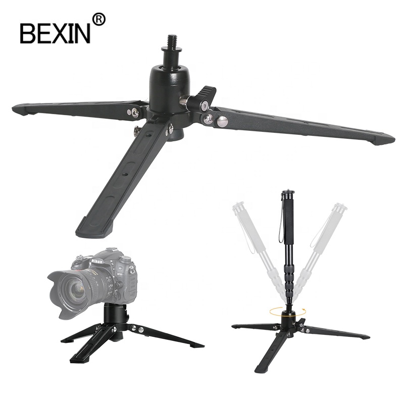 ST-2 Mini Portable Tabletop Tripod Aluminium Alloy Legs flexible monopod holder stand base with 3/8 Screw for camera photography