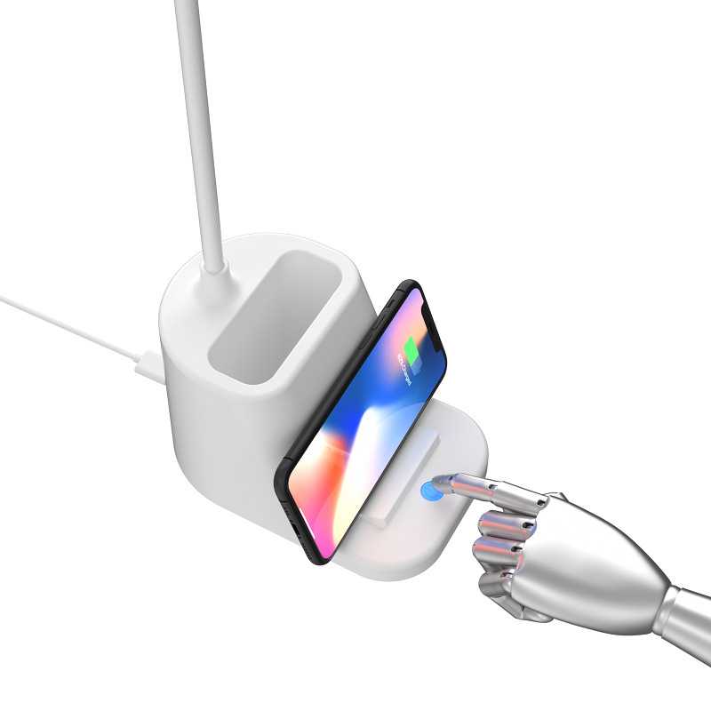 Беспроводное зарядное устройство для iphone, 10 Вт, с держателем для ручки и подставкой для лампы
