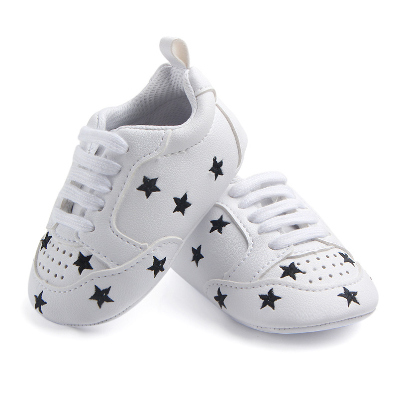Fashion Unisex PU Leather Rubber Sole Non-slip Hook Loop Infant Toddler First Walkers Baby Girl Boy Shoes