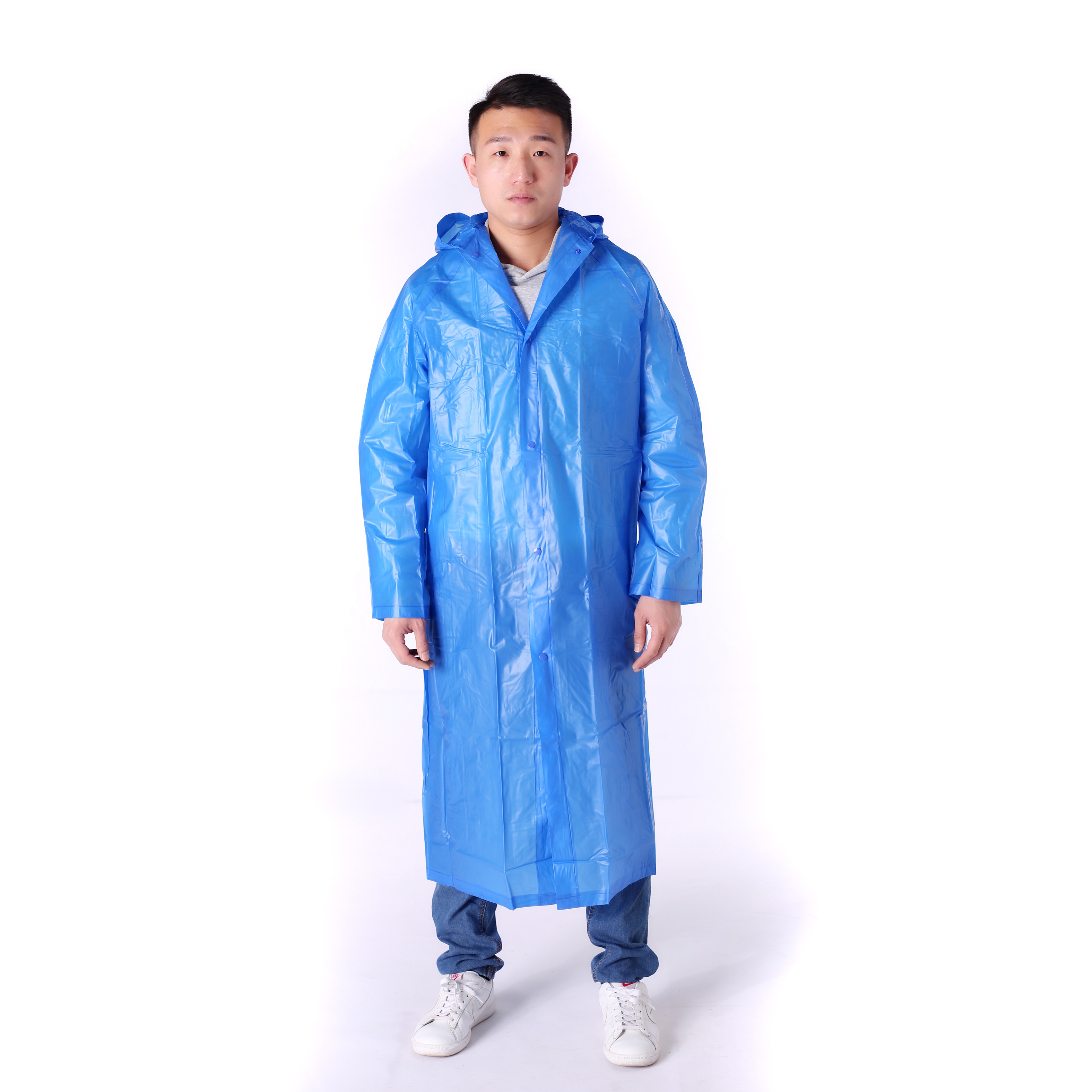 custom clear pvc waterproof fishimen long raincoat for adult