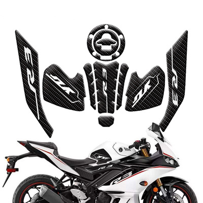 Модифицированная новая наклейка RTS для мотоцикла Yamaha YZF R3 из углеродного волокна, наклейка на бак газового топлива и масла, защитная наклейка