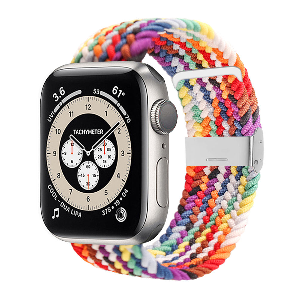 Для Apple Watch регулируемый плетеный ремешок для часов нейлоновый соло ремешок с пряжкой из нержавеющей стали наручные Ремешки