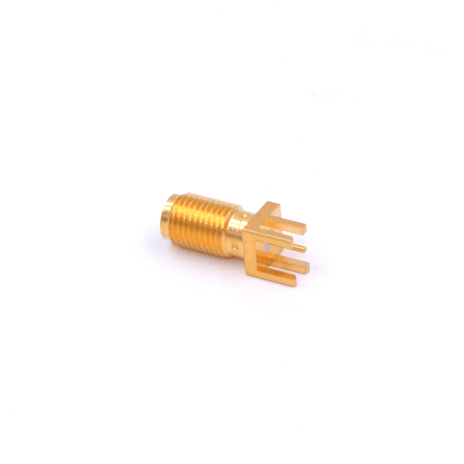 SMA Female Jack Connector, Brass PCB Clip Edge Mount Adapter