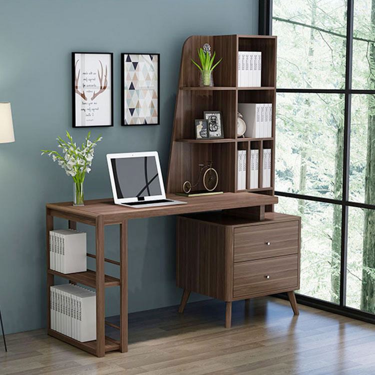 Bookshelf Solid Wood Desk Combination One Bookcase Nordic Wind Desk