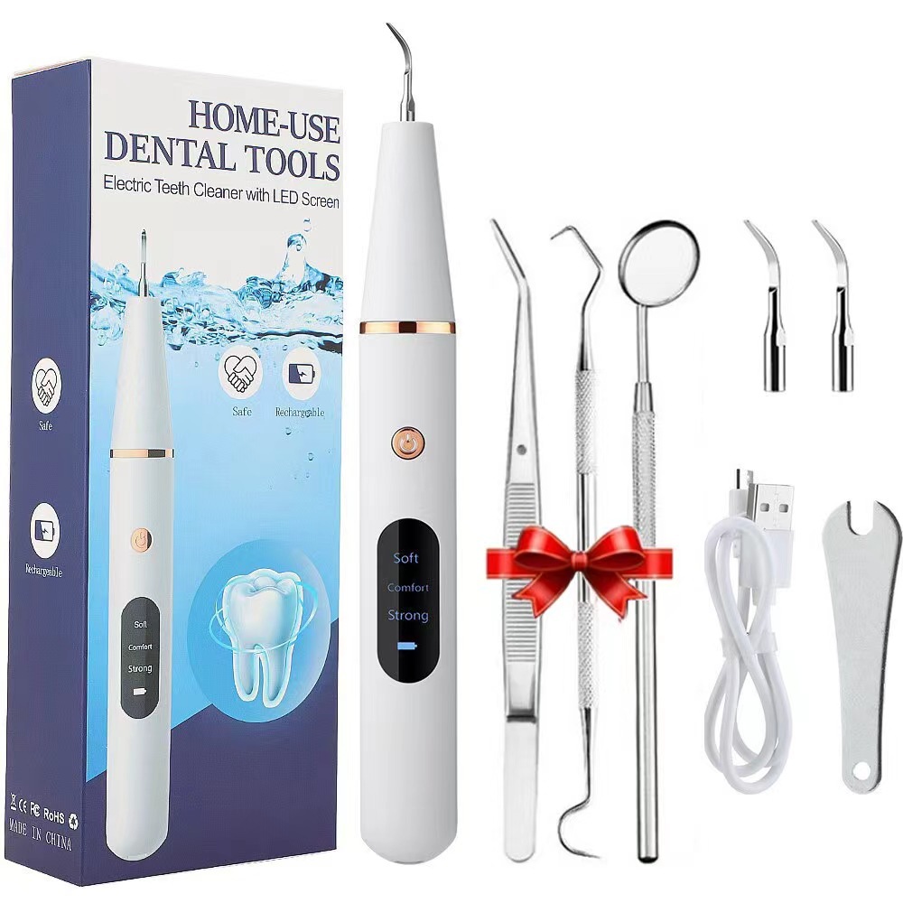 Pettic Pet Ultrasonic Tooth Cleaner Remover with LED Light 3-Adjustable Modes Safe for Dog and Cat