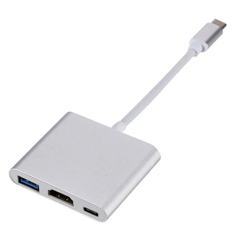 Pogo wholesale on stock 3 in1 usb hub type c to hdm 4K usb3.0 PD charging adapter converter for Macbook