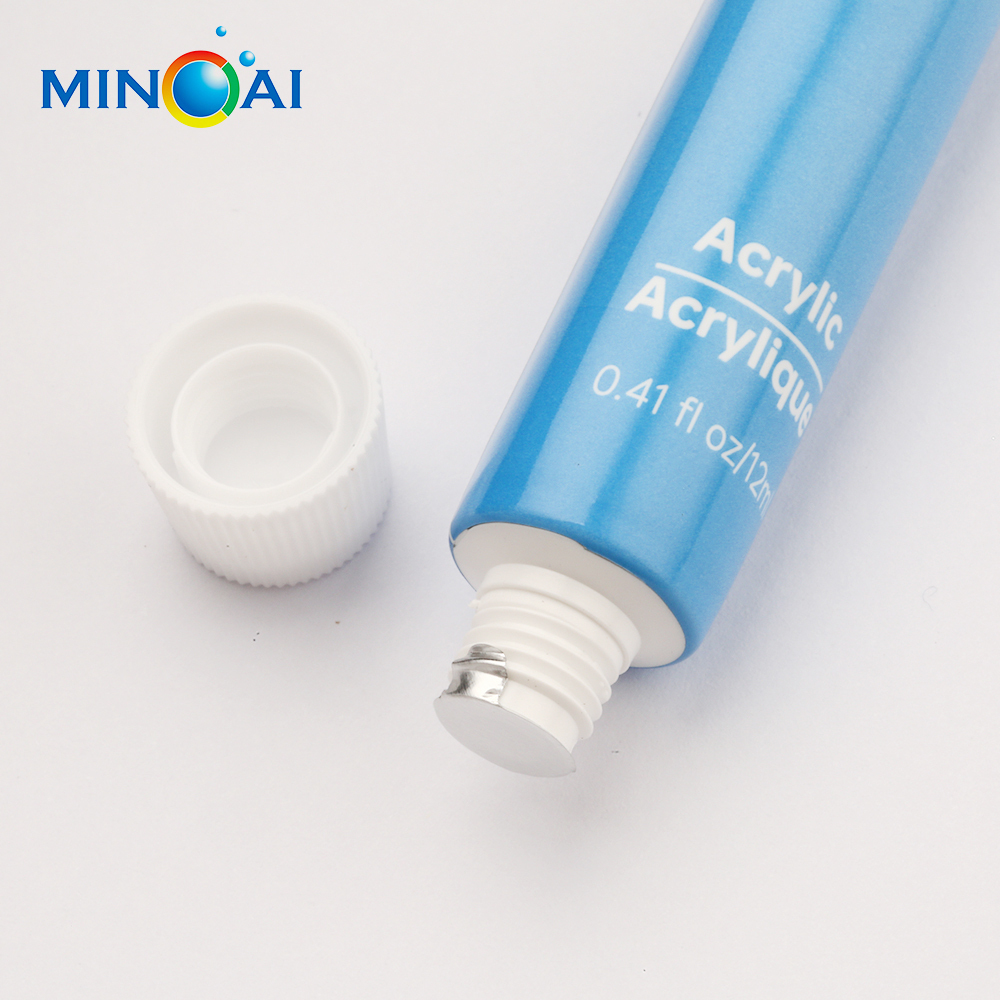 Custom Full Set 12 Colors ABL Aluminum Laminated Empty Acrylic Paint Tube Packaging