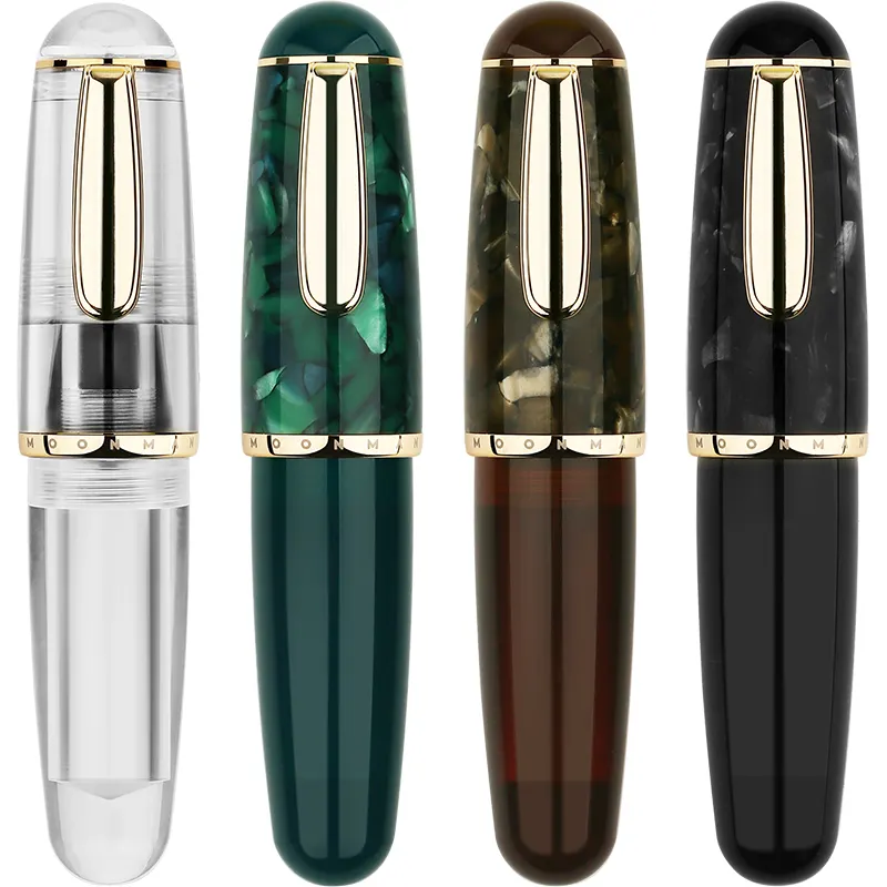 moonman-Q1 fountain pen transparent resin pen barrel storage ink big bright tip adult student fountain pen made in China
