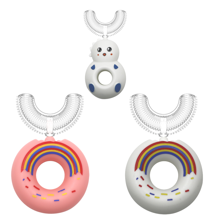 1 Pcs 360 Degree Kids Children Brush Teeth Silicone U-shaped Toothbrush