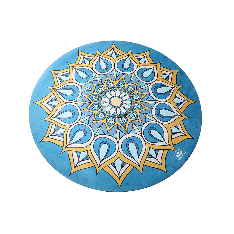 Drop shipping Suede And Natural Rubber Foldable Meditation Custom Round Yoga Mat