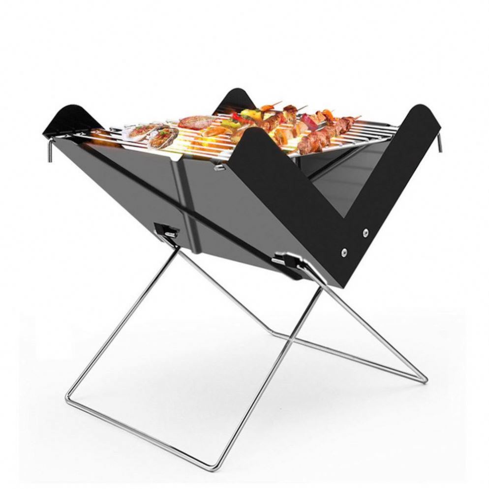 Outdoor X-Shaped Grill Portable Barbecue Grill Camping Charcoal Outdoor Stainless Steel