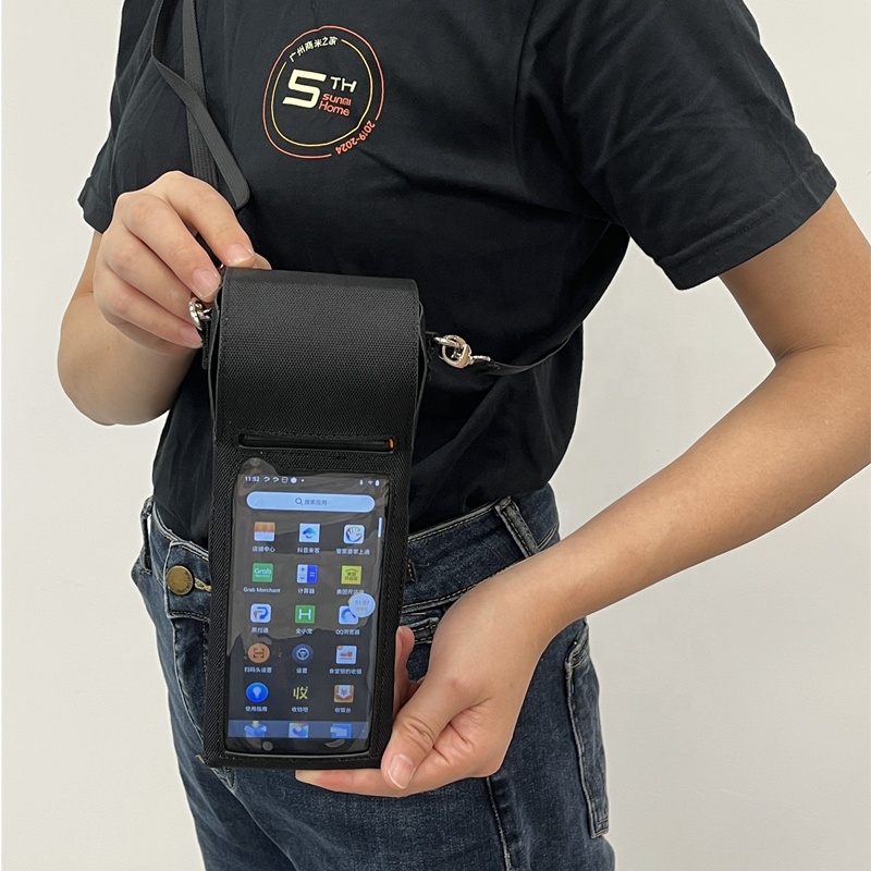 Handheld PDA Protective Case Shoulder Belt Swipe Card POS Machine Case Custom Logo Sunmi V2S Protective Case