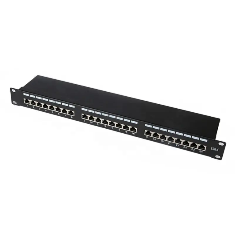 19 inch 1U FTP CAT6  24 port 48 port RJ45 shielded patch panel For Network