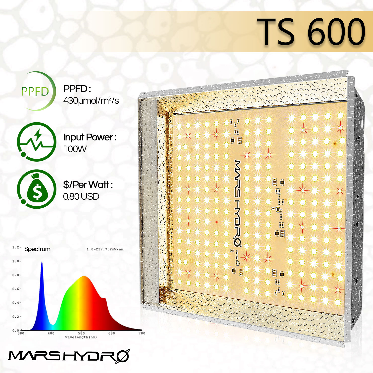 Mars Hydro TS600 СИД растет свет 2020 Samsung Lm301b гидропоники парниковых 1000W полный спектр СИД растет свет для комнатных растений