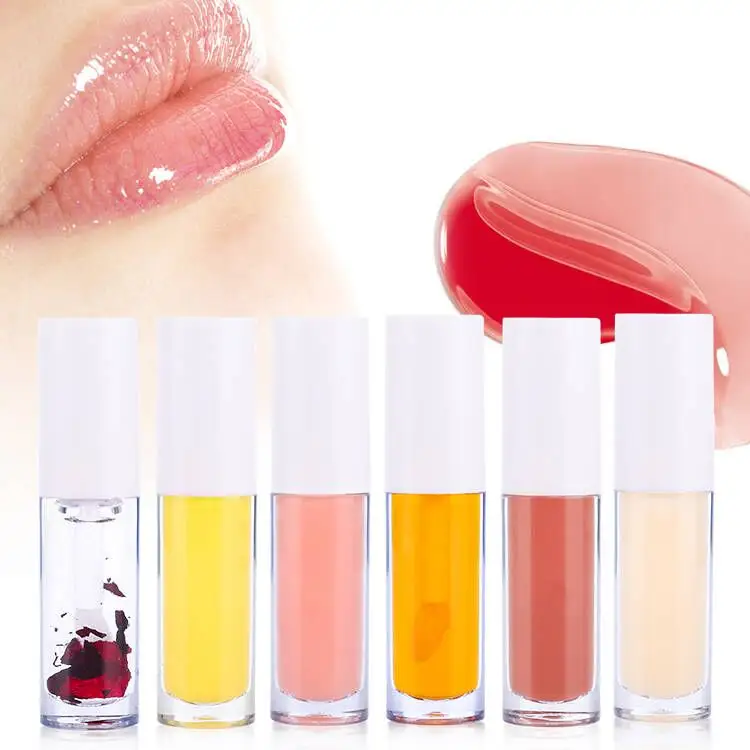 Private Label Custom Logo Vegan Base Chapstick Organic Natural Clear Soft Repairing Moisturizing Gloss Plumper Lip Oil