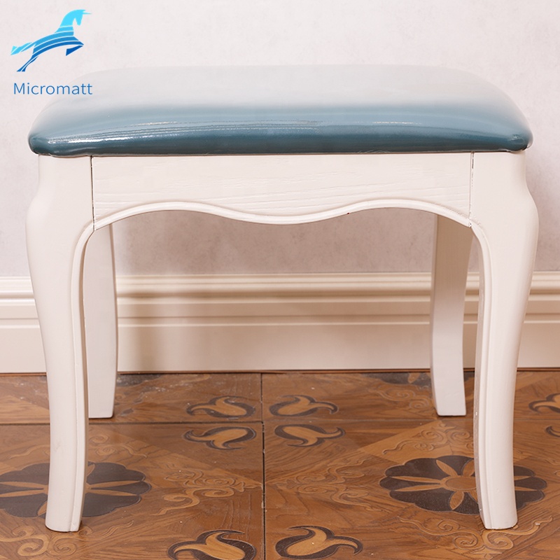 Wholesale Mediterranean style Customizable Log Color Bedroom Furniture Solid Wood Dressing stool