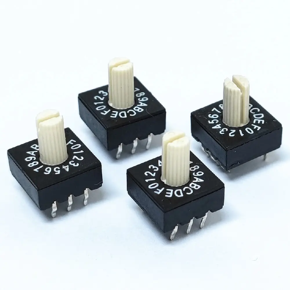 dip switch 6 pin 10x10mm top actuated 16 position rotary dip switch