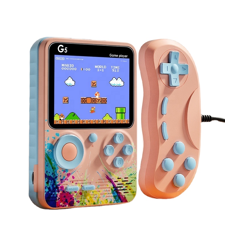Красочные детские игрушки, портативная игровая консоль для двух игроков 500 в 1, Классическая портативная игровая консоль G5