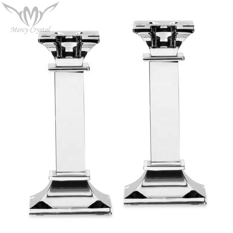 Classic Clear Crystal Glass Candlesticks for Home Table Decoration