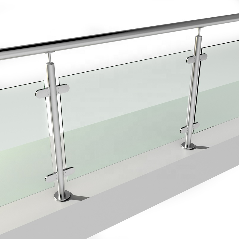 Quality assurance glass balustrade simple structure high safety anti-rusting stainless steel staircase balustrade