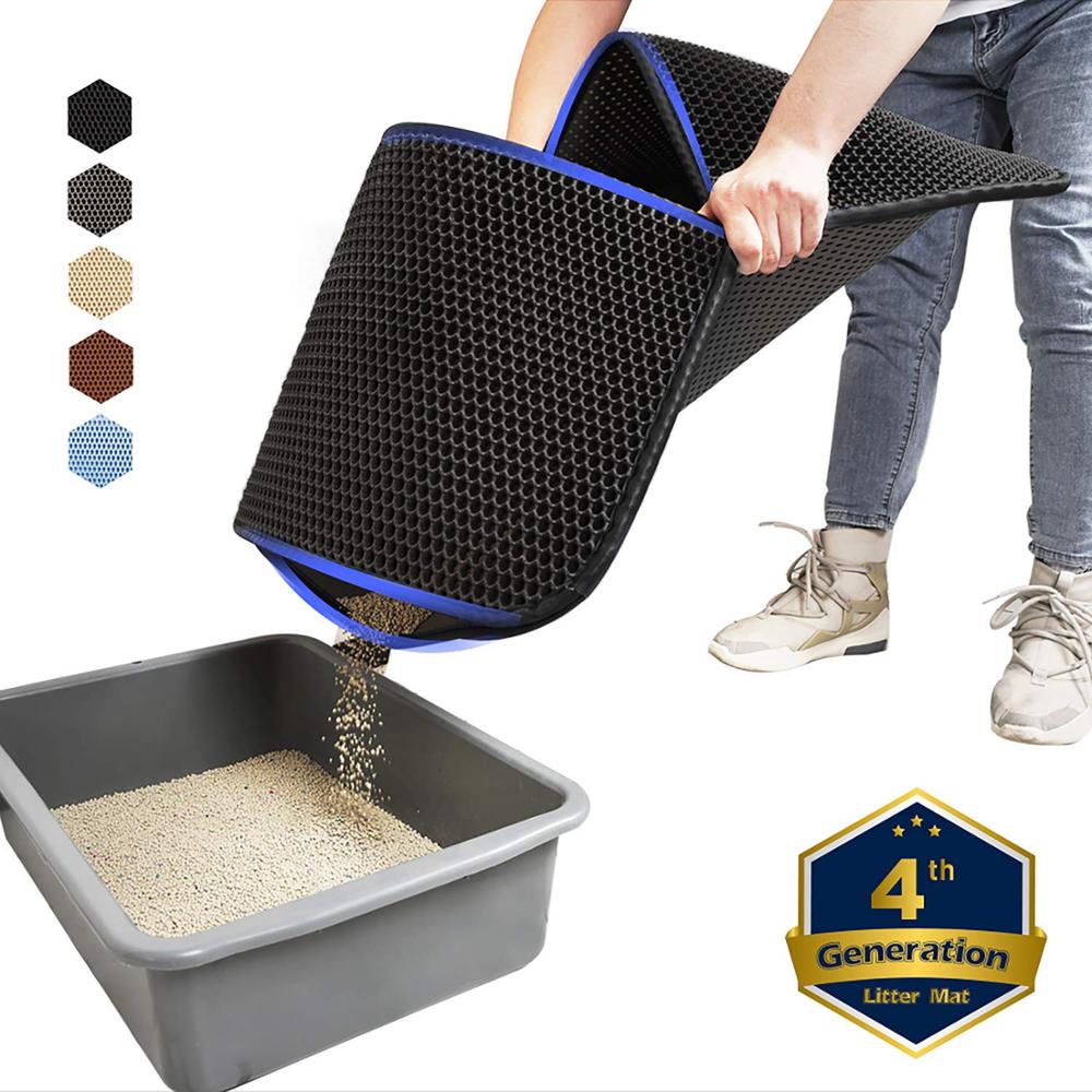 Cat Litter Box Mat Custom Kitty Litter Trapper Mat Honeycomb Double Layer Waterproof Carpet