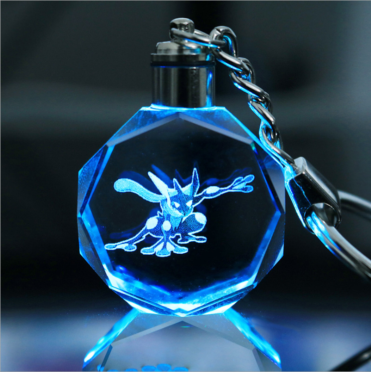 Wholesale K9 3D Laser Engraving Led Light Keychain Crystal llaveros Custom Car Logo Crystal Keychain for Promotion Gift