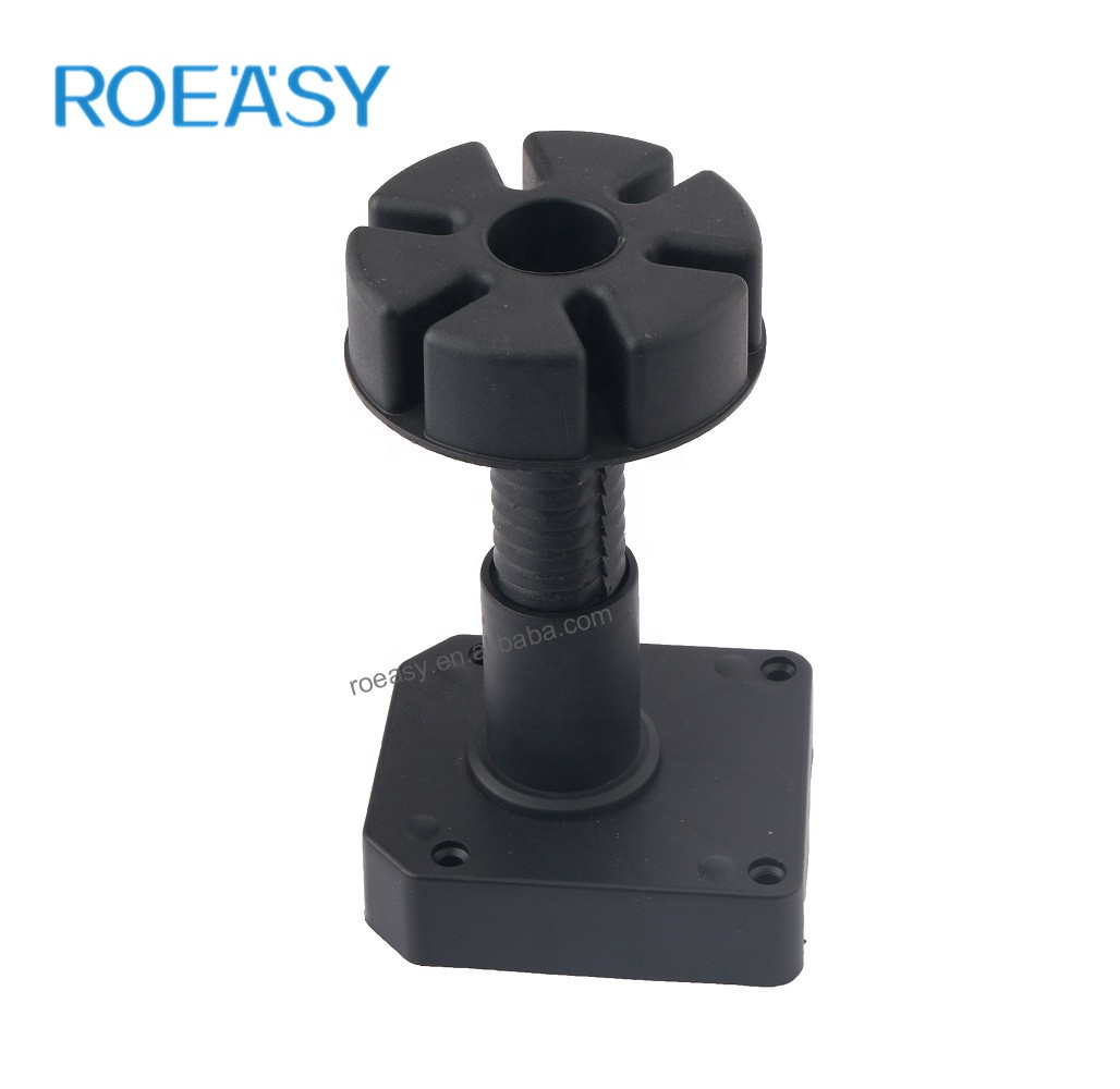 Roeasy FC-901 Quality Safety Round Black Plastic Leveling Screwthreaded Adjustable Furniture Feet