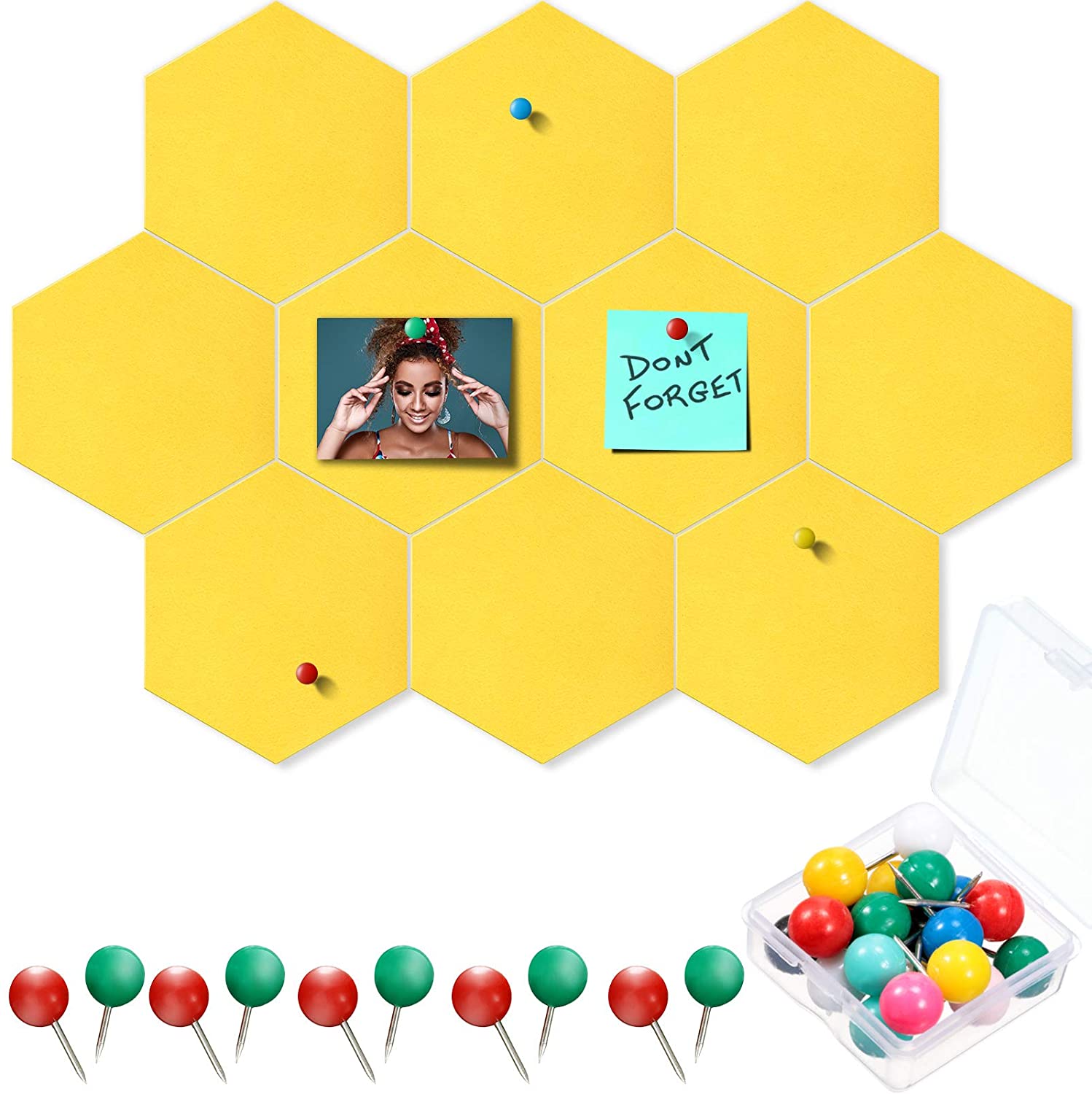 Wall Decoration Nordic Custom Self Adhesive Soundproof Pads Bulletin Board Hexagonal White Felt Wall Tiles Notice Pin Boards