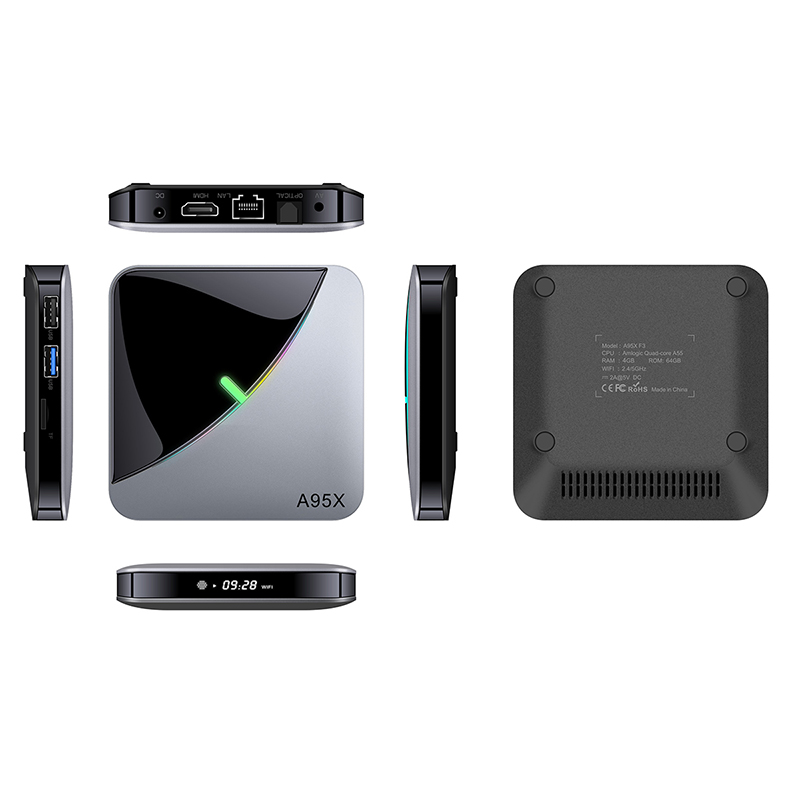 A95X F3 AIR дешевая Смарт ТВ-приставка amlogic s905x3 RGB Light android 2 Гб 9,0 ТВ-приставка