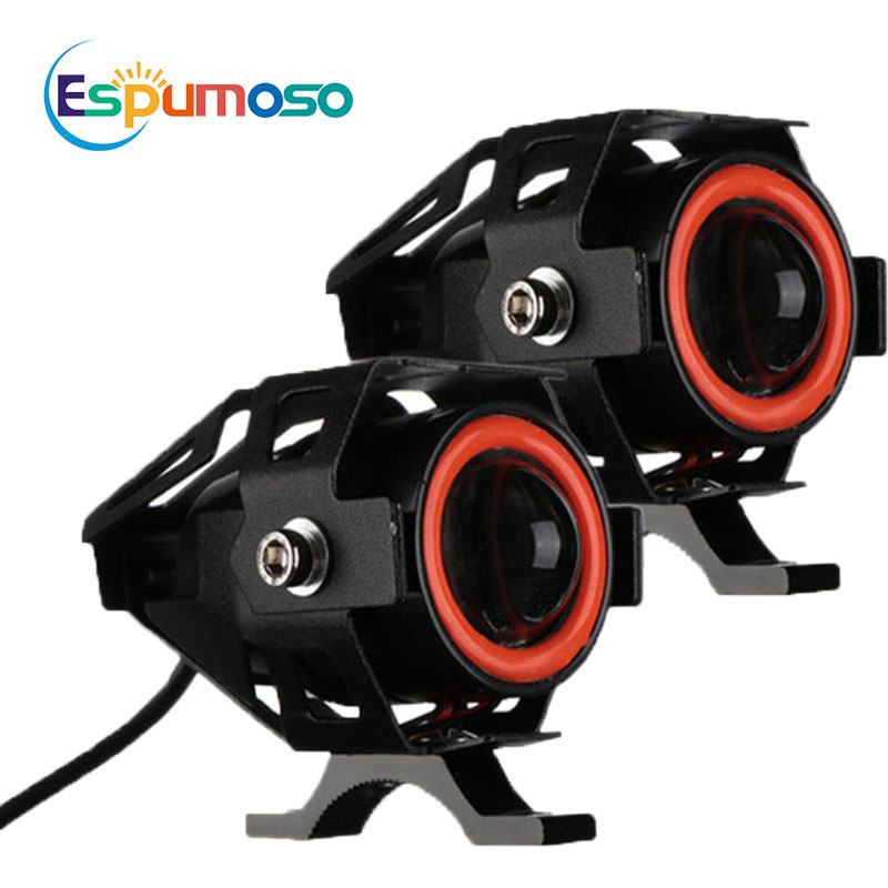 Фара дальнего и ближнего света для мотоцикла Mini U7 Led 30 Вт, белая, красная, синяя, зеленая, водонепроницаемая светодиодная фара для моторов